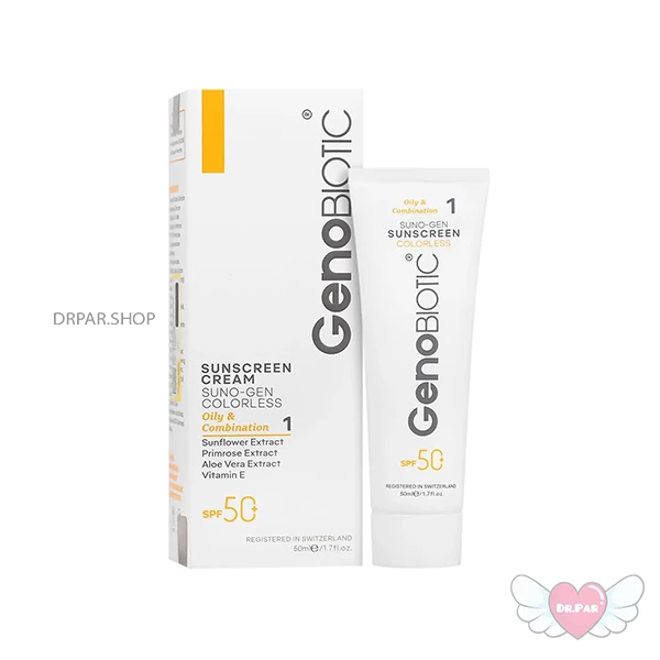 Geneo Biotic Oil‑Free Invisible Sunscreen (2) ضد آفتاب بی رنگ سانوژن 50 میلی لیتر پوست چرب مختلط ژنو بایوتیک Geno Biotic