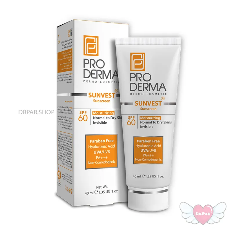 کرم ضد آفتاب ضد چروک بی رنگ انواع پوست 40 میلی لیتر SPF90 پرودرما Proderma