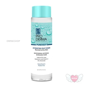تونر آبرسان پوست معمولی نرمال خشک 200 میلی لیتر پرودرما Proderma