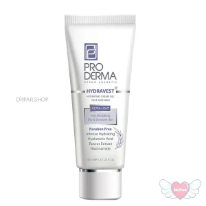 کرم ژل آبرسان صورت گردن پوست خشک حساس 40 میلی لیتر Hydravest پرودرما Proderma