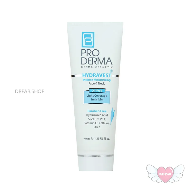 کرم مرطوب کننده قوی صورت گردن فاقد چربی بی رنگ 40 میلی لیتر پرودرما Proderma