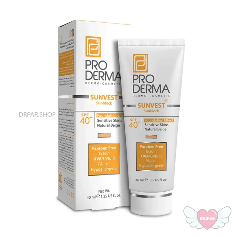 کرم ضدآفتاب رنگی مینرال فاقد جاذب های شيميايی پوست حساس 40 میلی لیتر سان وست پرودرما Proderma