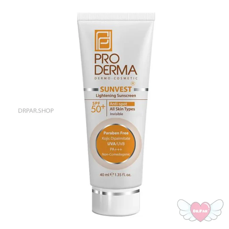 کرم ضدآفتاب روشن کننده ضد لک SPF50+ بی رنگ 40 میلی لیتر پرودرما Proderma
