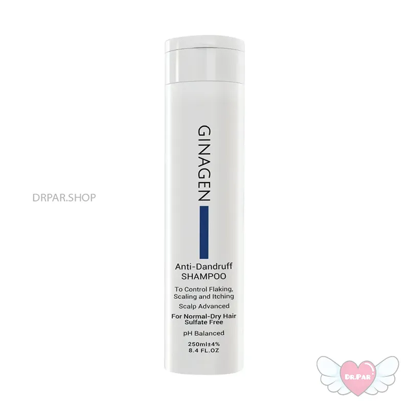 شامپو ضد شوره فاقد سولفات موهای خشک نرمال 250 میلی لیتر ژیناژن Ginagen